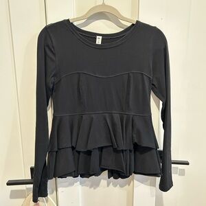 NEW BP XS Black Ruffle Long Sleeve